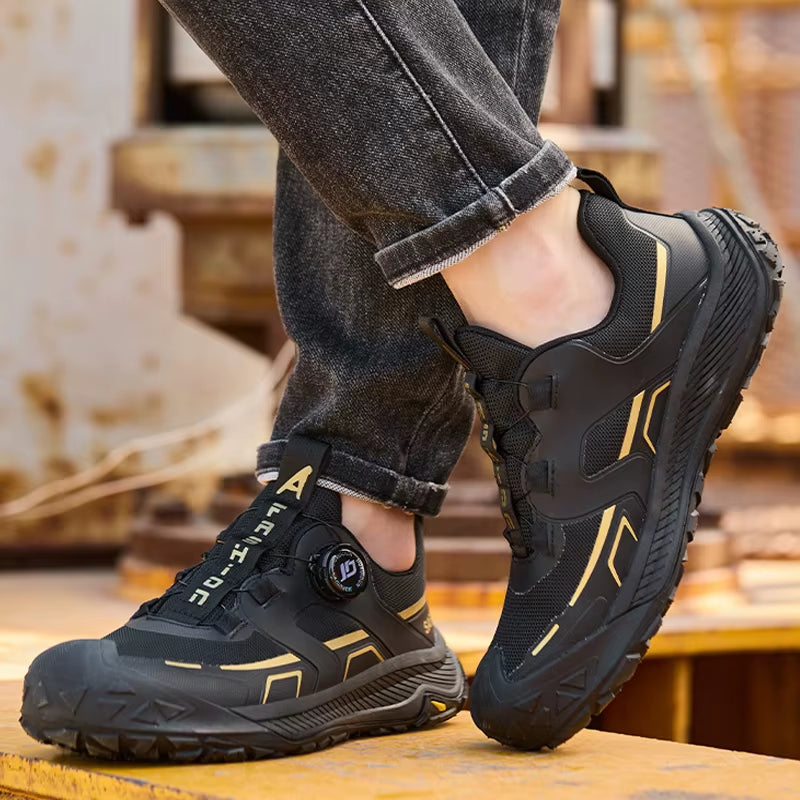 New Rotating Button Safety Shoes Wear Resistant Work Shoes Puncture-Proof Security Boots for Engineers Protection Shoes Male