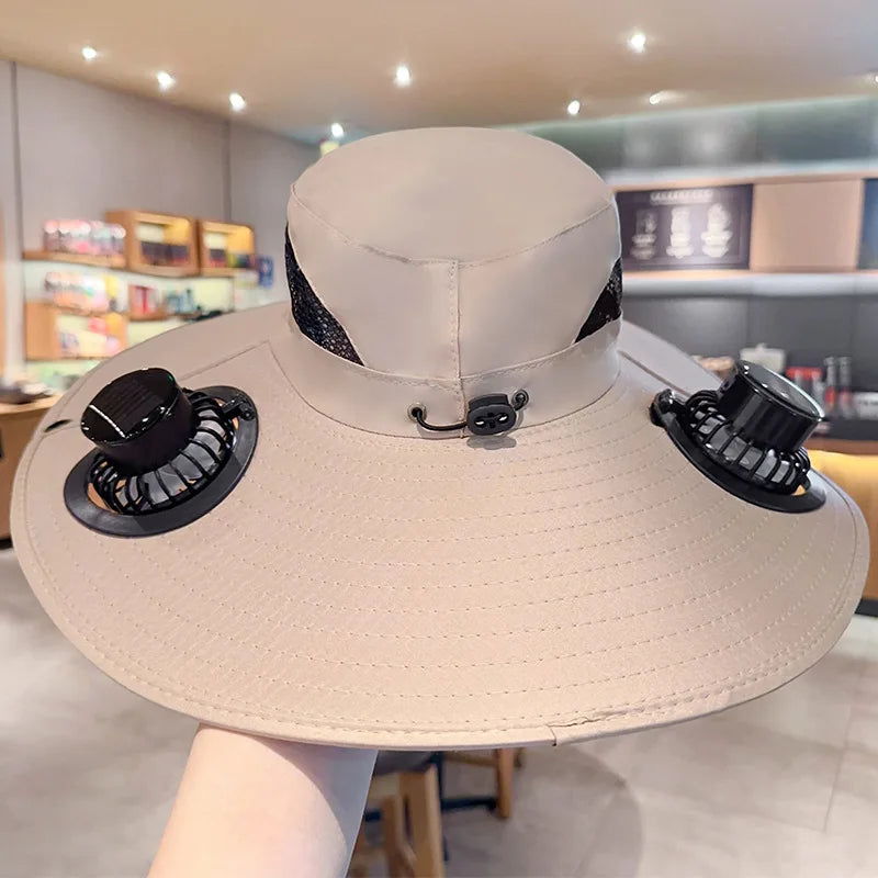 Solar Powered Hat Fan