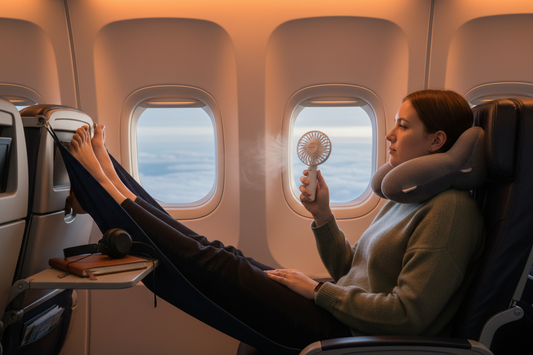 The Best Travel Accessories for Long Flights (And Why an Airplane Foot Hammock Should Be First on Your List)