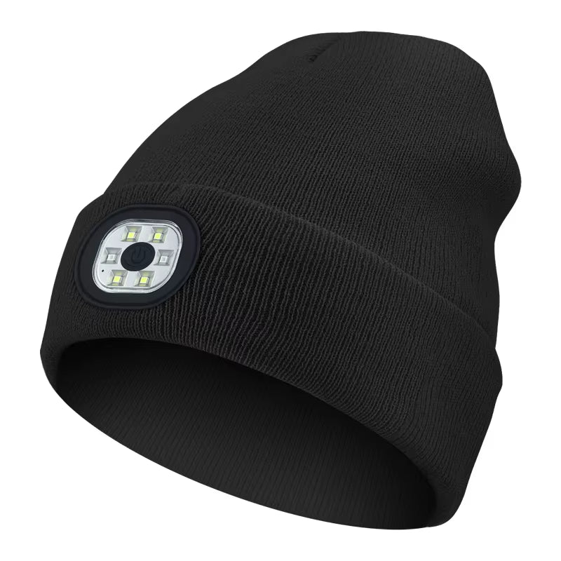 3-In-1 Function Bluetooth Beanie, Bluetooth Beanie with Light, Unisex 6 LED USB Rechargeable with Cordless Headphones Beanie