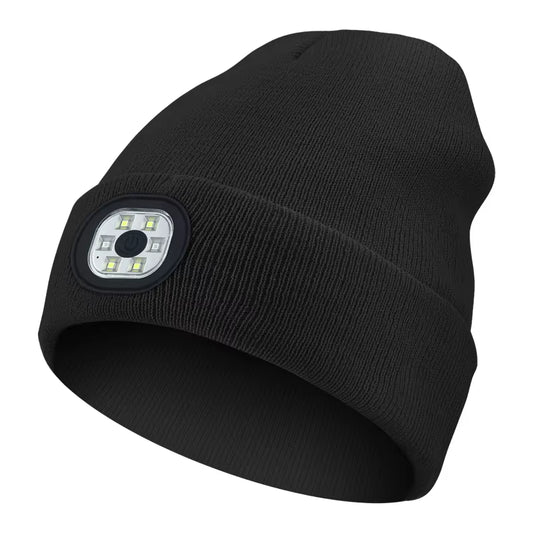 3-In-1 Function Bluetooth Beanie, Bluetooth Beanie with Light, Unisex 6 LED USB Rechargeable with Cordless Headphones Beanie