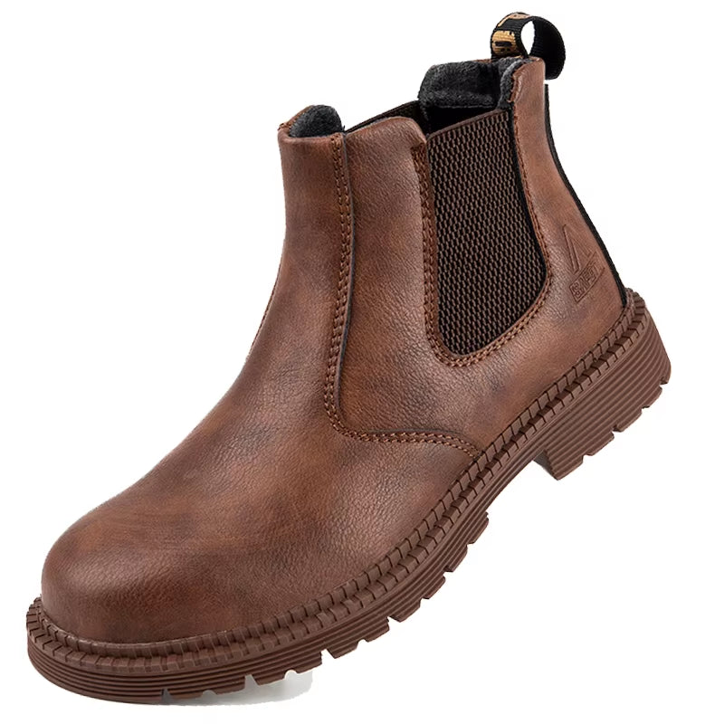 Waterproof Safety Boots Men Indestructible Steel Toe Work Boots Anti-Smash Stab-Resistant Safety Shoes Biker Botas Para Hombre