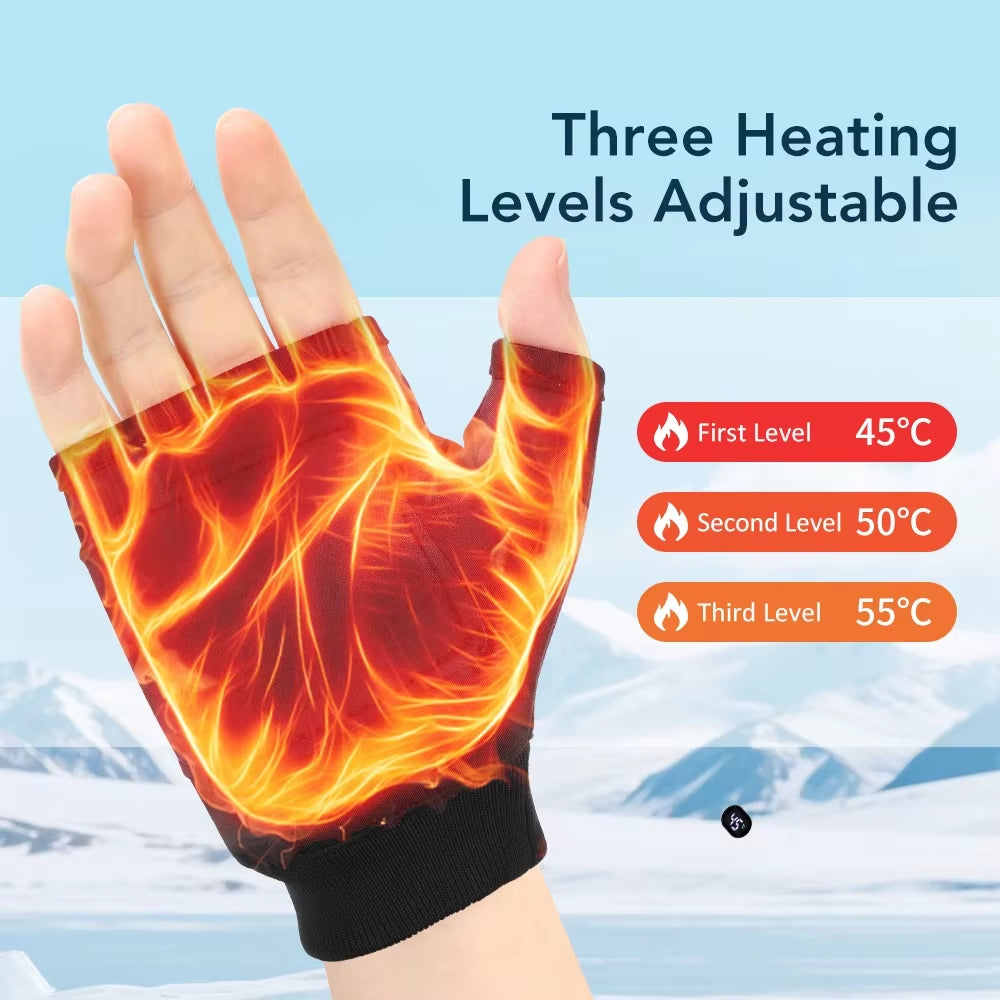 Smart Rechargeable Electric Heated Gloves 360° Heating Thermal Heated Gloves Windproof Touchscreen Home Outdoor Hiking Cycling