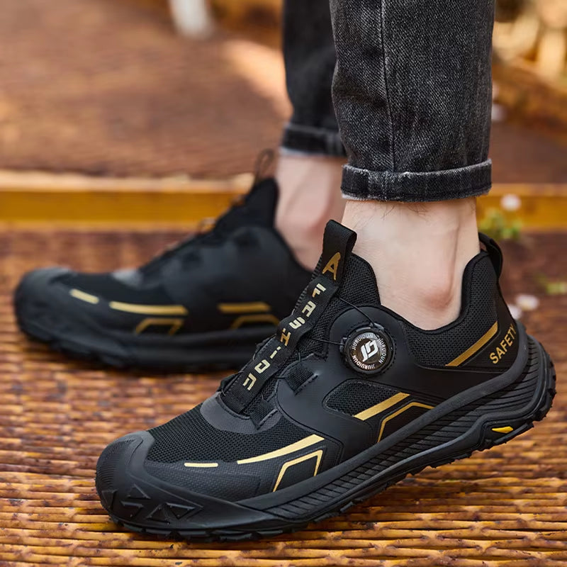 New Rotating Button Safety Shoes Wear Resistant Work Shoes Puncture-Proof Security Boots for Engineers Protection Shoes Male
