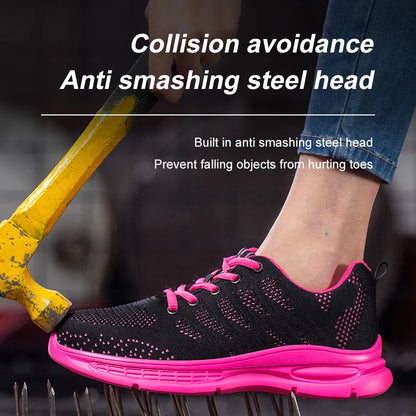 2025 Lightweight Steel Toe Anti-Puncture Safety Shoes Slip Resistant Men'S and Women'S Construction Working Boots
