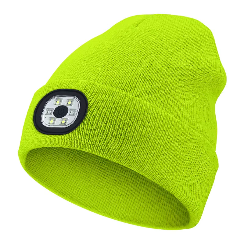 3-In-1 Function Bluetooth Beanie, Bluetooth Beanie with Light, Unisex 6 LED USB Rechargeable with Cordless Headphones Beanie