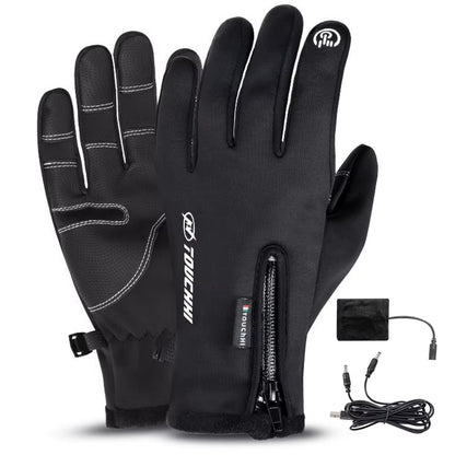 USB Touch Screen Gloves Heated Motorcycle Gloves Heating Thermal Gloves for Cycling Running Driving Hiking Walking for Women Men