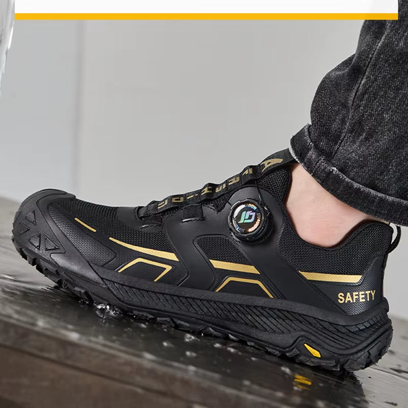New Rotating Button Safety Shoes Wear Resistant Work Shoes Puncture-Proof Security Boots for Engineers Protection Shoes Male