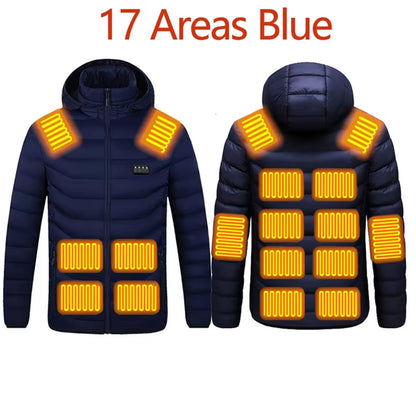 Men'S Parka Winter Warm USB Heating Jackets Smart Thermostat Pure Color Hooded Heated Clothing Male Bobojaco Warm Padded Jacket