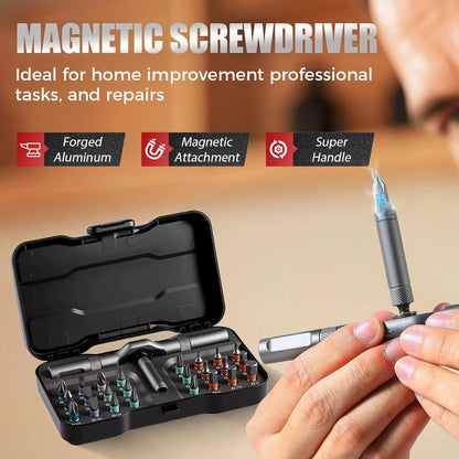 24In1 Multifunction Ratchet Screwdriver Set Multi Magnetic Bits Mini Repair Tool Kit Household Tool for PC & Desk Etc.