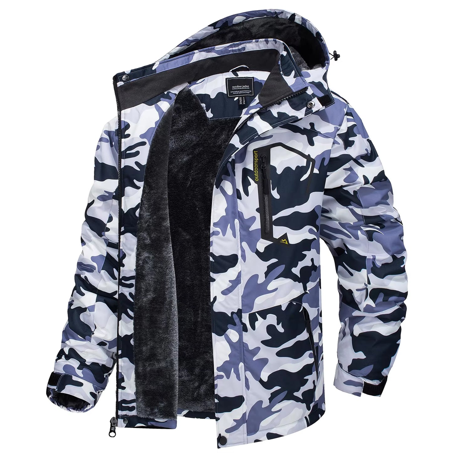 Fleece Lining Mountain Jackets Mens Hiking Jackets Outdoor Removable Hooded Coats Ski Snowboard Parka Winter Outwear