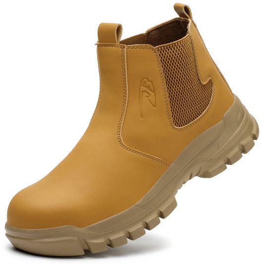 Waterproof Men'S Safety Work Boots Steel Toe Shoes anti Impact and Anti-Puncture Outdoor Adventure Hiking Tactical Boots