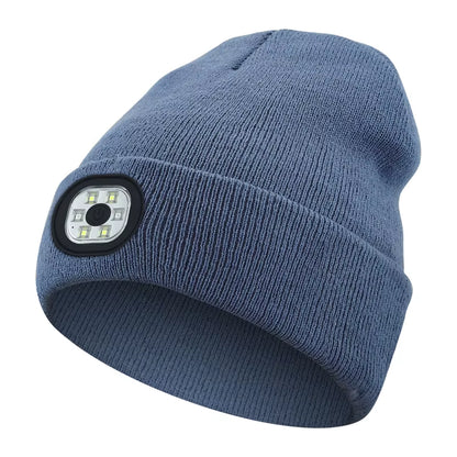3-In-1 Function Bluetooth Beanie, Bluetooth Beanie with Light, Unisex 6 LED USB Rechargeable with Cordless Headphones Beanie