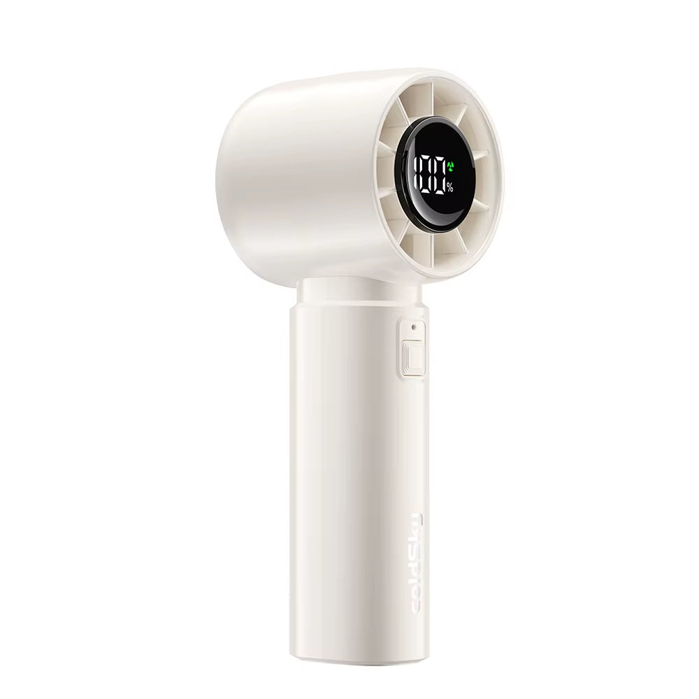 Handheld Mini Fan 4000Mah Battery Portable Rechargeable Fan with LED Display 5 Speed Turbo Fan for Beach Travel Vacation