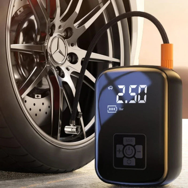 Portable Inflatable Air Pump Car Tire Inflator Highspeed Compressor with Barometer Electric Suitable for Motorcycle Bicycle Ball