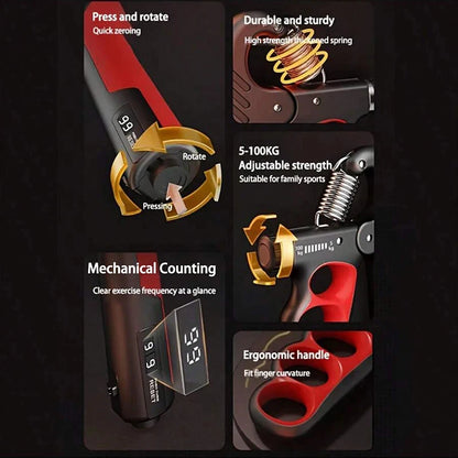 Ultimate 5-100Kg Adjustable Hand Gripper - Your Essential Forearm and Wrist Trainer for Peak Performance and Muscle Recovery