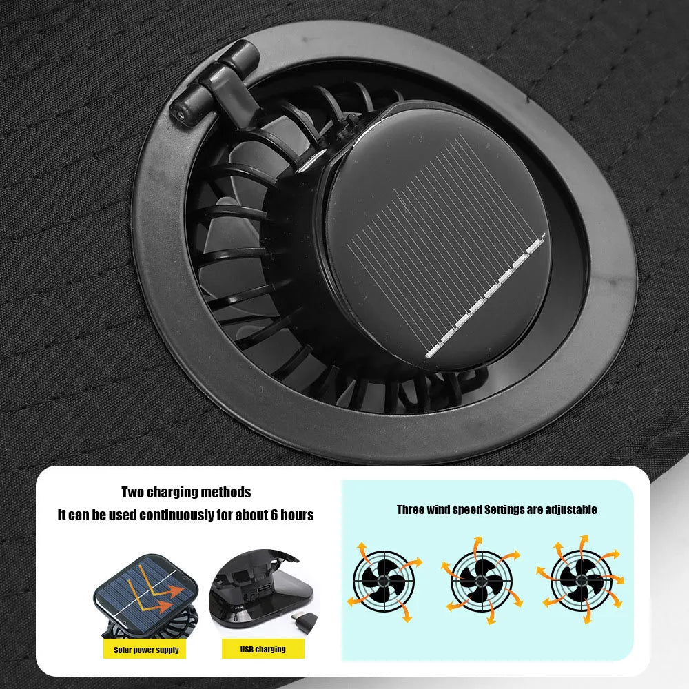Solar Powered Hat Fan