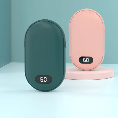 Stay Cozy Anywhere with Our Rechargeable Double-Sided Hand Warmer Featuring Two Temperature Settings