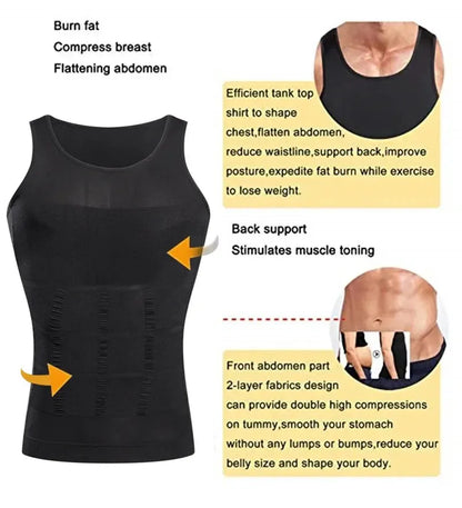 Transform Your Physique with Our Men's Slimming Compression Vest - Ultimate Waist Trainer for Weight Loss and Belly Control