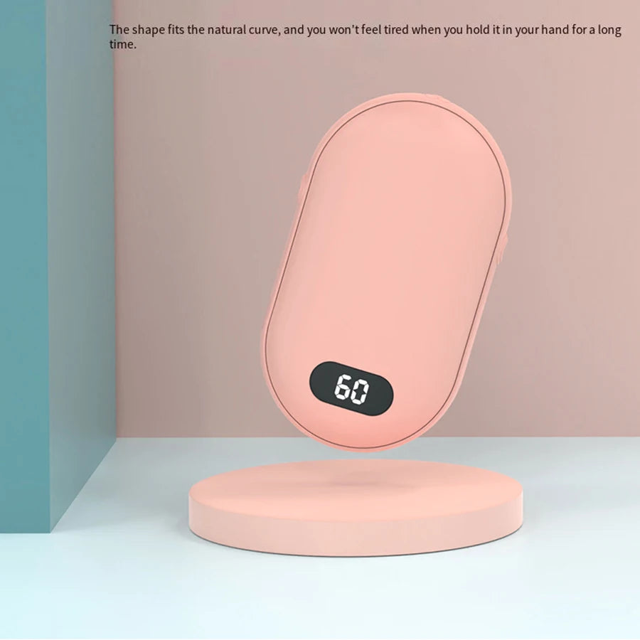 Stay Cozy Anywhere with Our Rechargeable Double-Sided Hand Warmer Featuring Two Temperature Settings