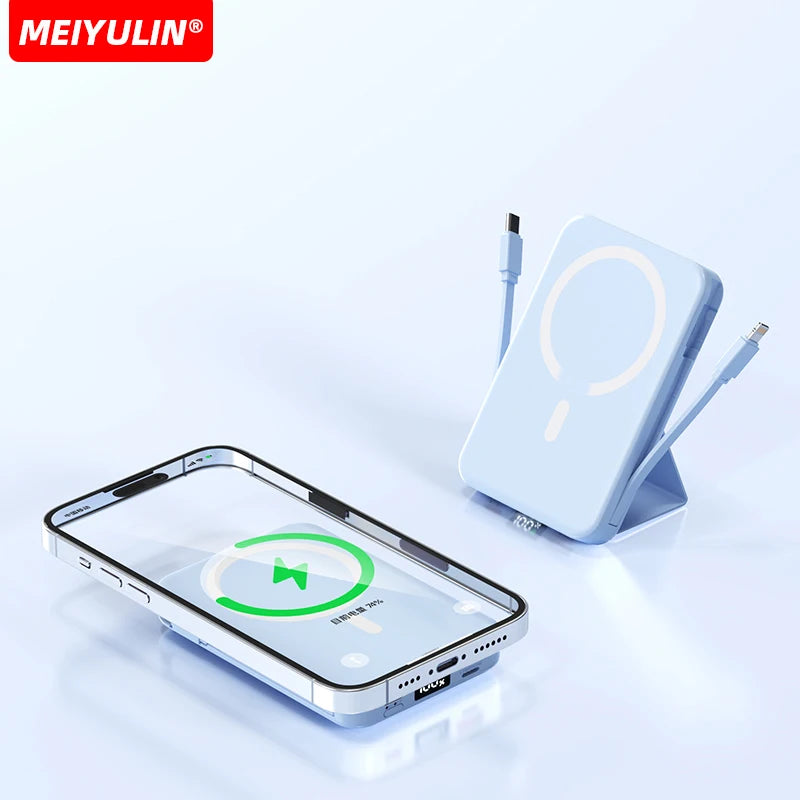 Power Up Anywhere: 10000mAh Magnetic Wireless Power Bank with Fast Charging for iPhone, Samsung, and More