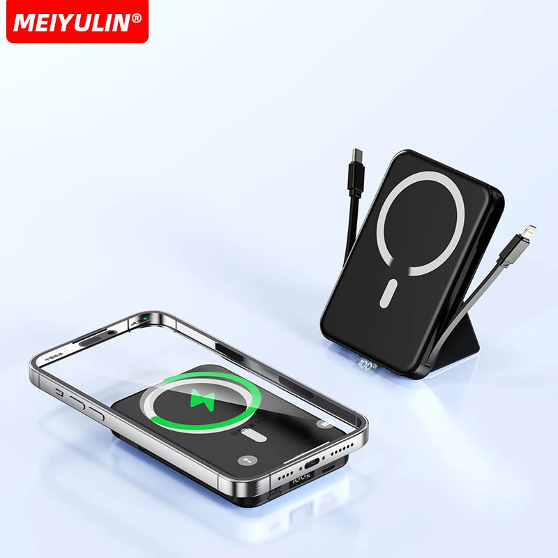 Power Up Anywhere: 10000mAh Magnetic Wireless Power Bank with Fast Charging for iPhone, Samsung, and More