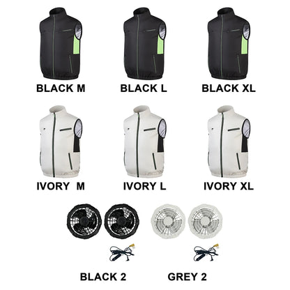 Cooling Fan Vest Breathable Fan Ice Jacket Heat Resistant Air Conditioner Workwear 3 Gear Fan Vest Sleeveless Camping Work Vest