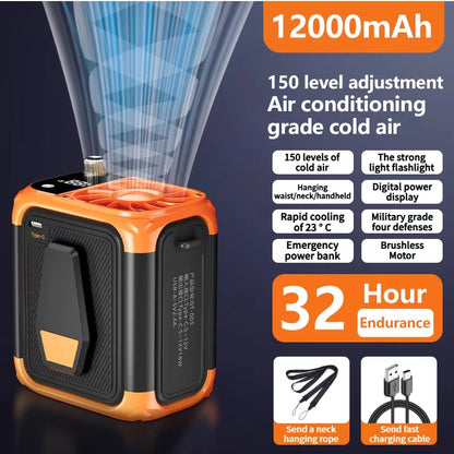 Experience Ultimate Comfort with the Mini High-Speed Bladeless Waist Fan - Your Perfect Outdoor Companion!