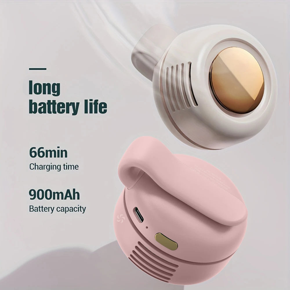 Stay Cool Anywhere with the MF019 Mini Whirlwind Portable Clip-On Fan - 3-Speed, Handsfree, and Rechargeable