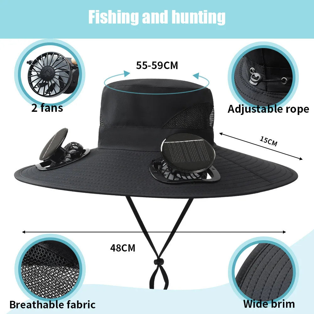 Solar Powered Hat Fan