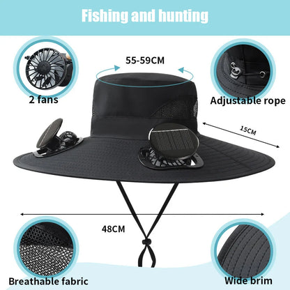 Solar Powered Hat Fan