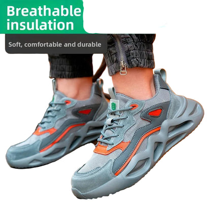 New Fashionable Work Safety Shoes Men Women Breathable Work Sneakers Steel Toe Shoes Anti-Puncture Safety Protective Shoe