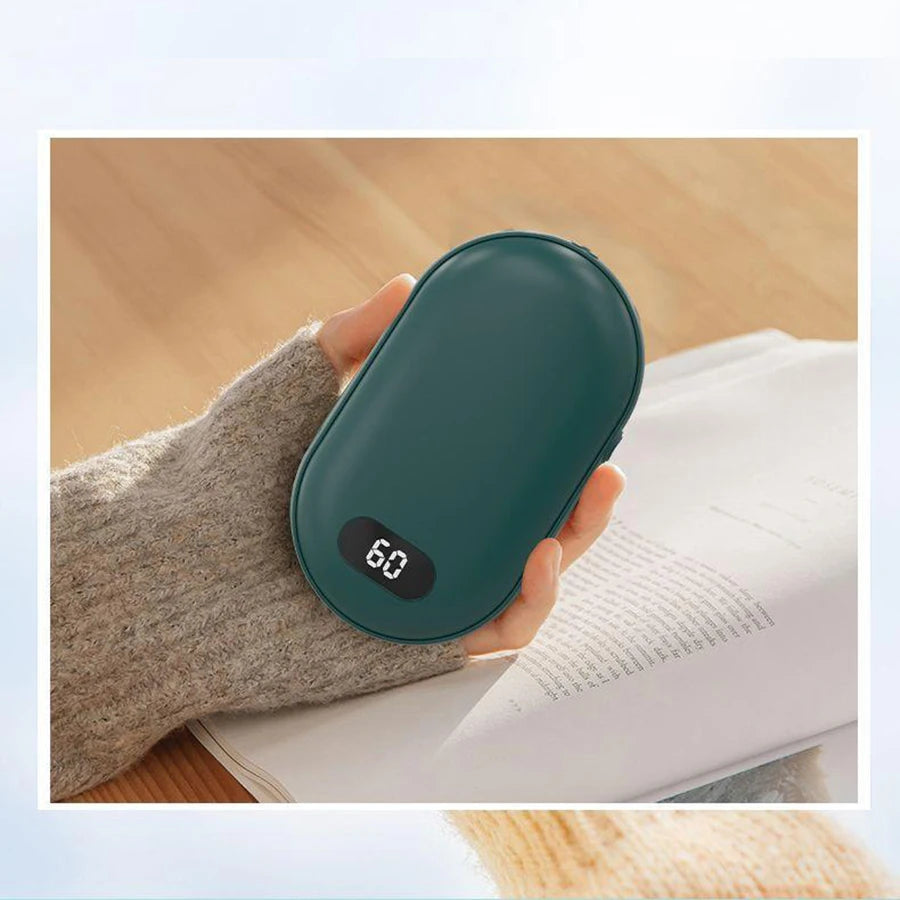 Stay Cozy Anywhere with Our Rechargeable Double-Sided Hand Warmer Featuring Two Temperature Settings