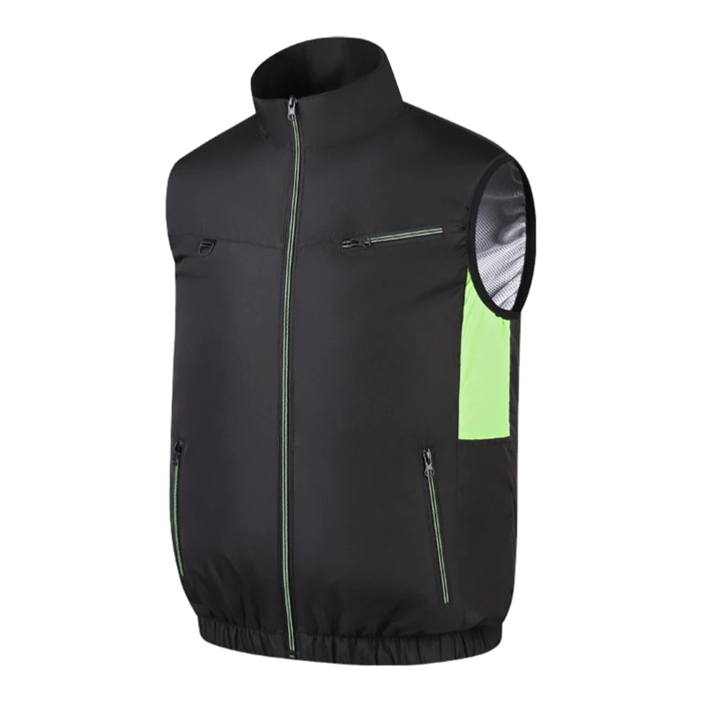 Cooling Fan Vest Breathable Fan Ice Jacket Heat Resistant Air Conditioner Workwear 3 Gear Fan Vest Sleeveless Camping Work Vest