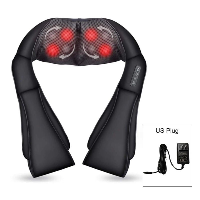 Experience Ultimate Relaxation with the Shiatsu Neck and Shoulder Massager - Heated U-Shape Deep Kneading Electric Massage Pillow for Neck, Waist, Legs, and Full Body