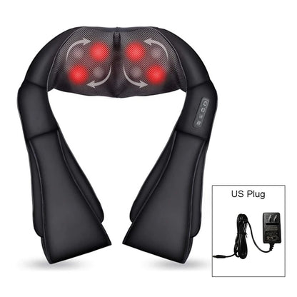 Experience Ultimate Relaxation with the Shiatsu Neck and Shoulder Massager - Heated U-Shape Deep Kneading Electric Massage Pillow for Neck, Waist, Legs, and Full Body