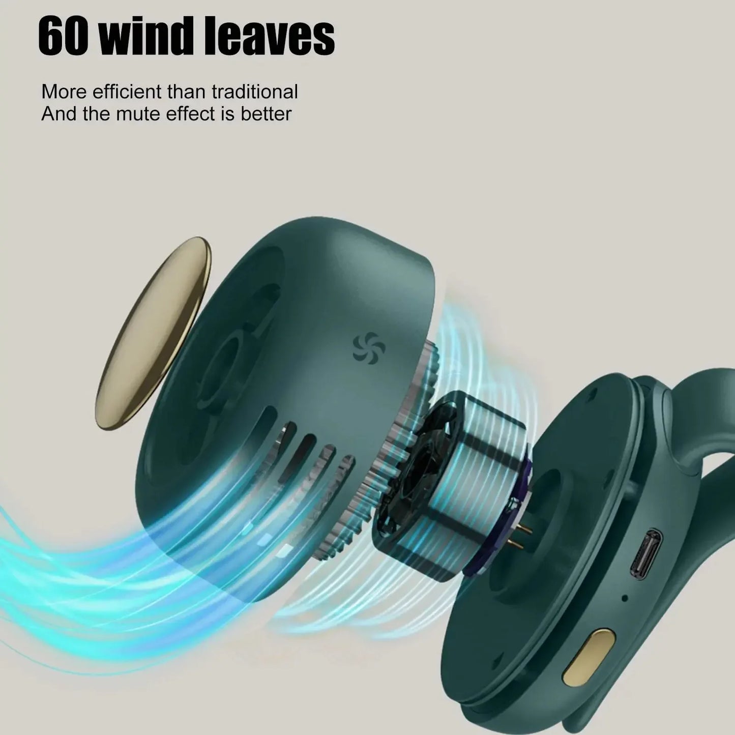 Stay Cool Anywhere with the MF019 Mini Whirlwind Portable Clip-On Fan - 3-Speed, Handsfree, and Rechargeable