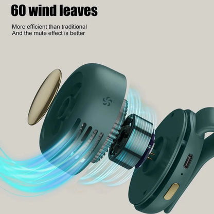 Stay Cool Anywhere with the MF019 Mini Whirlwind Portable Clip-On Fan - 3-Speed, Handsfree, and Rechargeable