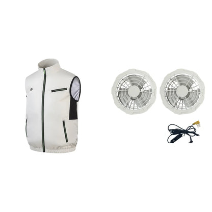Cooling Fan Vest Breathable Fan Ice Jacket Heat Resistant Air Conditioner Workwear 3 Gear Fan Vest Sleeveless Camping Work Vest