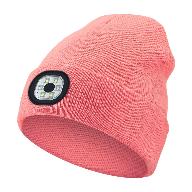 3-In-1 Function Bluetooth Beanie, Bluetooth Beanie with Light, Unisex 6 LED USB Rechargeable with Cordless Headphones Beanie