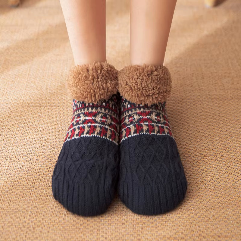 Super Warm Winter Non-Slip Floor Socks Women Men Snow Socks Sleep Carpet Slippers Socks Women Velvet Boot Unsiex Home Wear