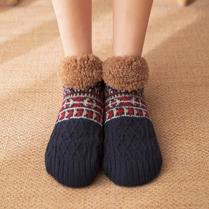 Super Warm Winter Non-Slip Floor Socks Women Men Snow Socks Sleep Carpet Slippers Socks Women Velvet Boot Unsiex Home Wear