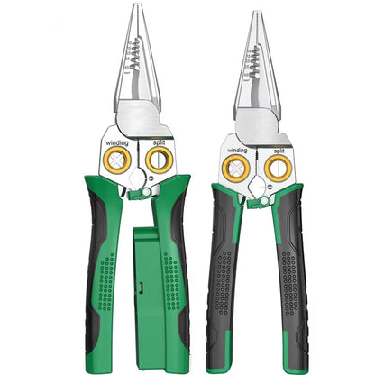 Electrician'S Pliers, Multi-Function Wire Stripper, 8-In-1 Stainless Steel Needle-Nose Pliers with Electrical Measurement