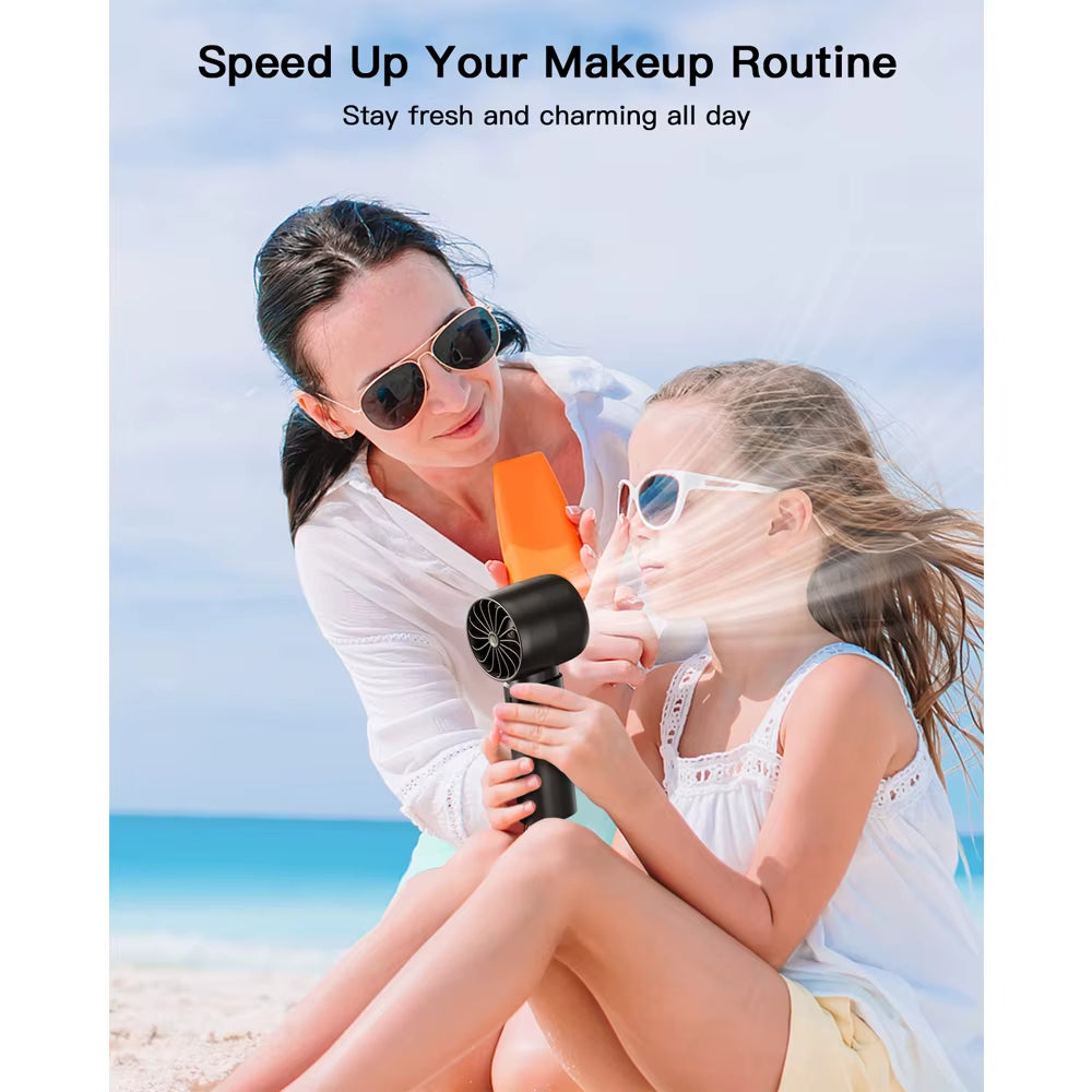 Handheld Mini Fan 4000Mah Battery Portable Rechargeable Fan with LED Display 5 Speed Turbo Fan for Beach Travel Vacation