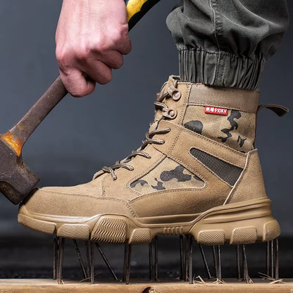 Sneakers Indestructible Shoes Work Safety Shoes with Steel Toe Cap Puncture-Proof Male Security Protective Shoes Tactical Boots