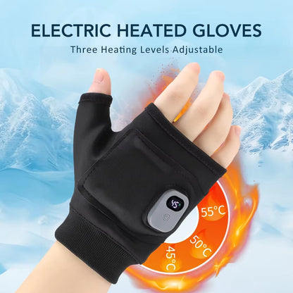 Smart Rechargeable Electric Heated Gloves 360° Heating Thermal Heated Gloves Windproof Touchscreen Home Outdoor Hiking Cycling