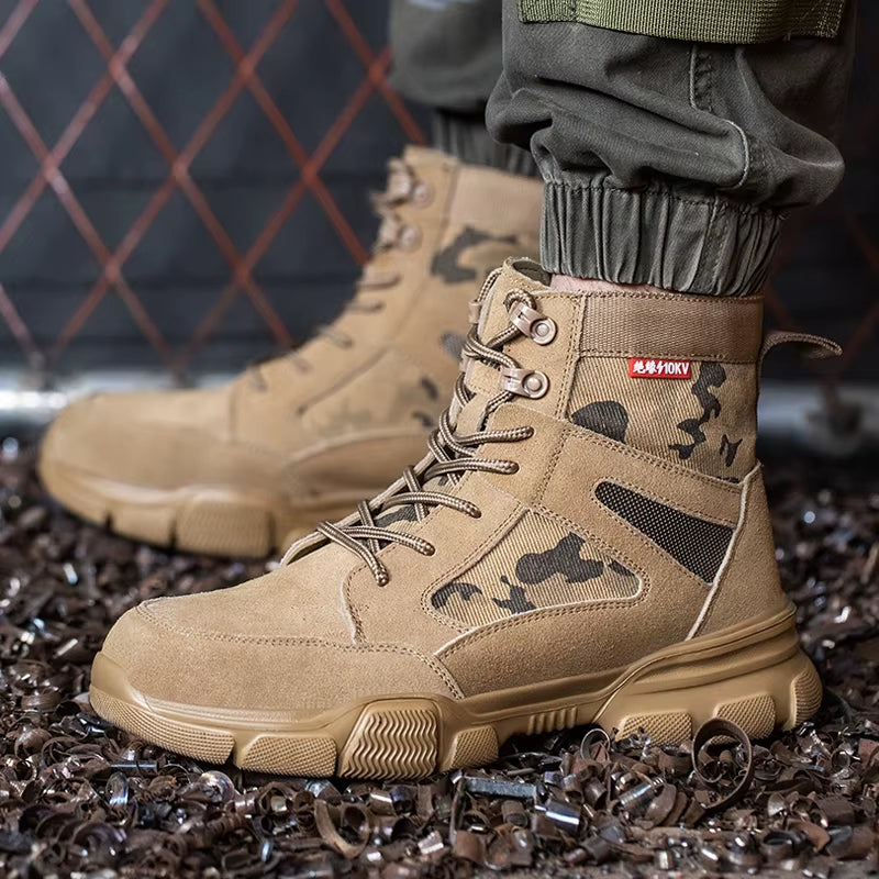 Sneakers Indestructible Shoes Work Safety Shoes with Steel Toe Cap Puncture-Proof Male Security Protective Shoes Tactical Boots