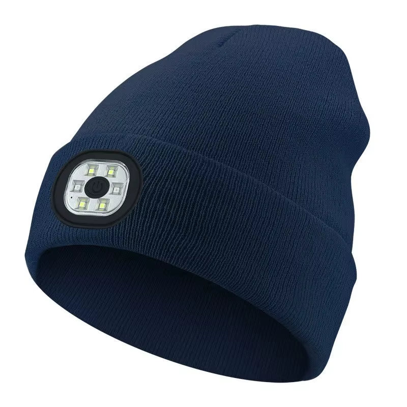 3-In-1 Function Bluetooth Beanie, Bluetooth Beanie with Light, Unisex 6 LED USB Rechargeable with Cordless Headphones Beanie