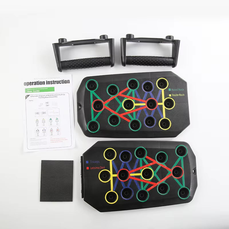 Portable Foldable Push-Up Board Set with Handles Multifunctional Fitness Equipment for Chest Abdomen Arms Back Training