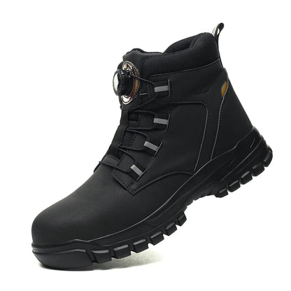 Waterproof Men'S Safety Work Boots Steel Toe Shoes anti Impact and Anti-Puncture Outdoor Adventure Hiking Tactical Boots